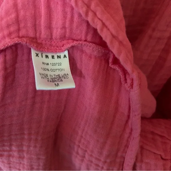 XiRENA~ Pink Nissa Cotton Gauze Tiered Puff Sleeve Mini Dress in size Medium - Picture 11 of 16
